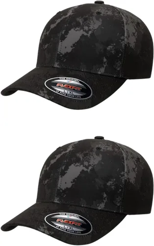 Vista 110 de Gorra de béisbol Flexfit Wooly Combed Premium de 6 paneles estructurada Ajuste elástico Paquete al por mayor disponible Negro