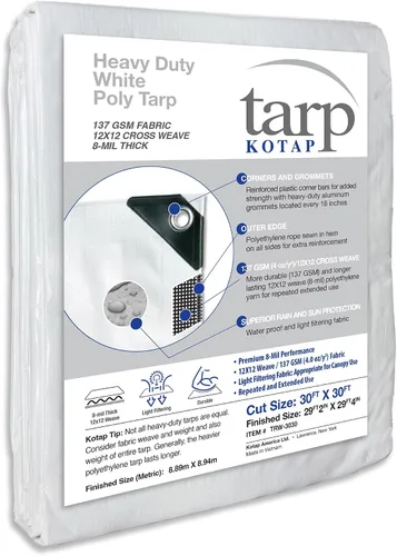 Vista 76 de Kotap TGS-0608 - Lona de polietileno reversible de 8 mil con protección UV, 6 pies X 8 pies, verde-plata