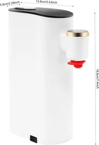 Vista 7 de Mini dispensador de agua para encimera con agua caliente instantánea, 5 ajustes de temperatura y pantalla LED, enfriador de agua portátil