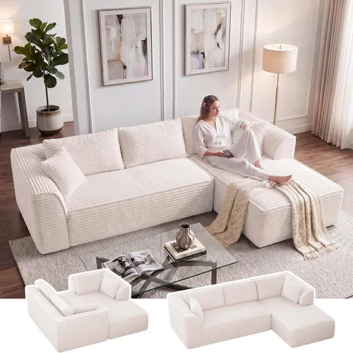 Vista 10 de Vesgantti 106" U Shaped Sectional Boneless Couch, No