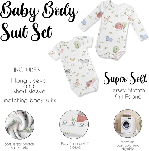 Vista 4 de Sweet Jojo Designs Baby Clothes Bodysuit Short Long Sleeve Newborn Infant Bodysuits