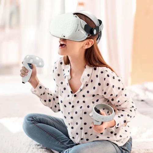 Vista 7 de JYMEGOVR for Oculus Quest 2 Controller Silicone Cover, Protective Case Set Accessories for Meta VR, Multi Colors Soft Shell Skin