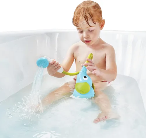 Vista 5 de Yookidoo - Cabezal de ducha para baño de bebé con forma de elefante y boquilla con forma de trompa - para bebés recién nacidos en tina o fregadero