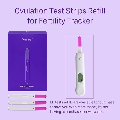 Vista 2 de Femometer Tiras reactivas de ovulación solo para Ivy-103, paquete de 20 tiras de prueba LH para mujeres, tiras de prueba de fertilidad, impulsadas