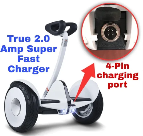 Vista 3 de Cargador de patinete eléctrico Suptopone 4 clavijas para Ninebot S/S-MAX/Mini PRO/Mini lite, cargador de batería de conector de 4 pines 63V 2A