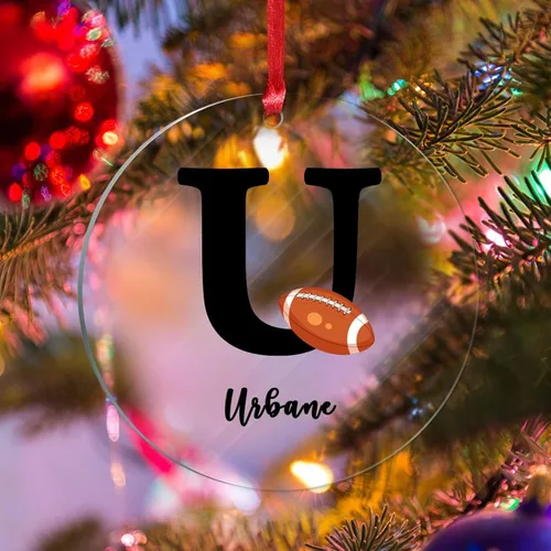 Vista 20 de Adornos colgantes personalizados con monograma inicial de letra A, árbol de Navidad, apellido personalizado, decoración de árbol de Navidad, feliz