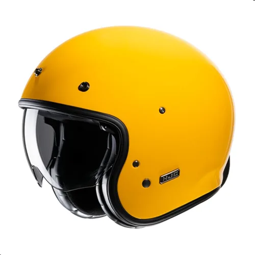 Vista 5 de HJC V31 Casco de motocicleta sólido de cara abierta con visera IS-10, aprobado por DOT (negro, XXL)