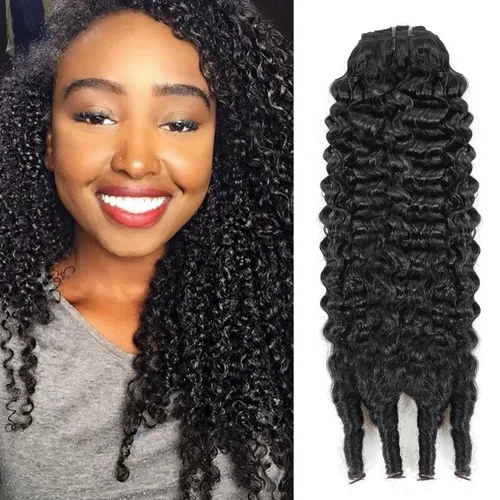 Vista 76 de Extensiones de cabello humano real rizado con clip, 4/27/4, ombré, rizado con clip, para mujer, 3C y 4A (12 pulgadas, #4/27/4)