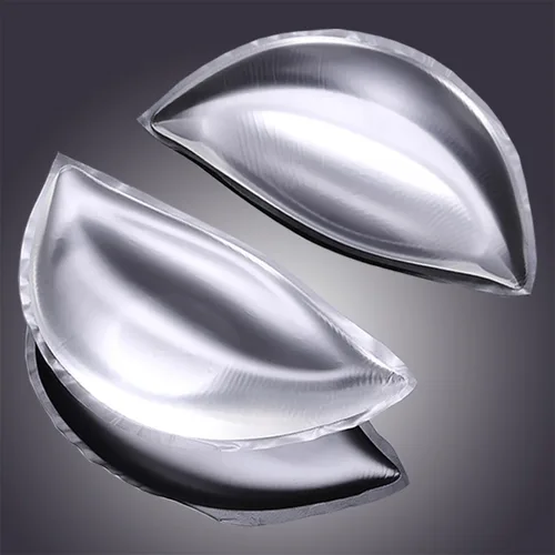 Vista 2 de Sujetador de silicona suave para mujer, almohadillas para realzar el pecho del pecho, push-up/Gathering para copa A/B/C Transparente