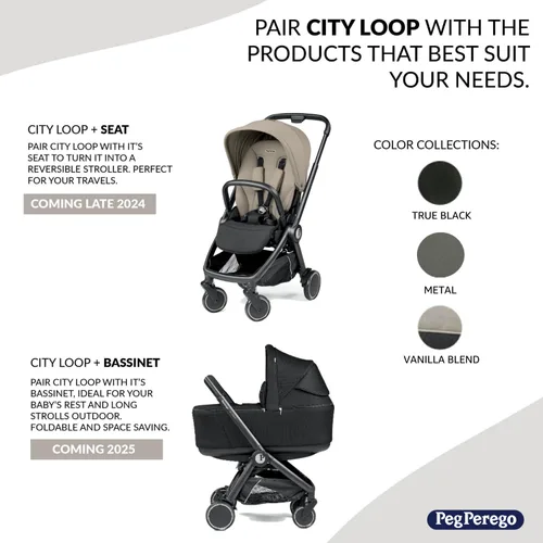 Vista 4 de PEG City Loop Frame con Primo Viaggio Urban Mobility Asiento de Coche Combo Compact Travel System, Air Travel Friendly, Includes City Loop Frame &