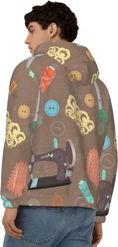 Vista 4 de Mens 3D Full-Zip Hoodies Jacket Pullover Hooded Top Sweatshirt