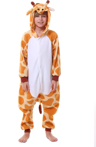 Vista 3 de Pijama de una pieza Canasour mono de mapache talla 4-10 unisex para niño Jirafa naranja