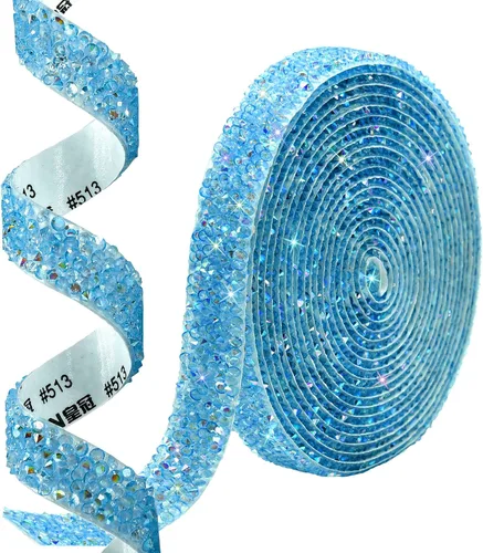 Vista 10 de Cinta autoadhesiva de resina negra con diamantes de imitación, 4 yardas, cinta de cristal brillante aplicable a bodas, cumpleaños, Navidad, fiestas