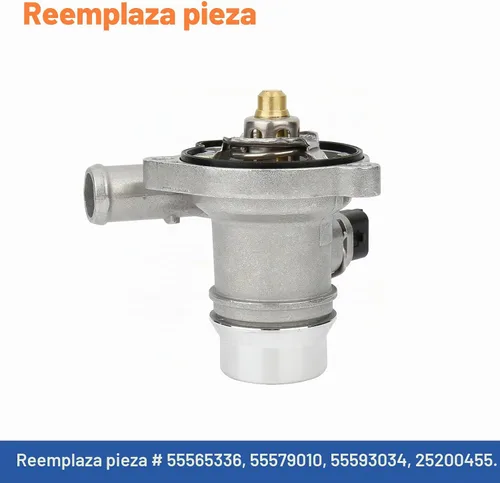 Vista 2 de Conjunto de carcasa de termostato de refrigerante de motor de aluminio mejorado (1 unidad). Compatible con Buick Encore 2013-2020 Chevy Cruze