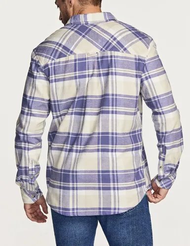 Vista 6 de CQR - Camisa de franela de algodón a cuadros con botones y manga larga para hombre, algodón cepillado suave, camisa de estilo informal