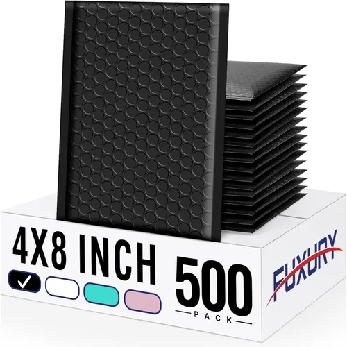 Vista 9 de Fuxury Paquete de 100 sobres acolchados impermeables de burbujas negras de Negro