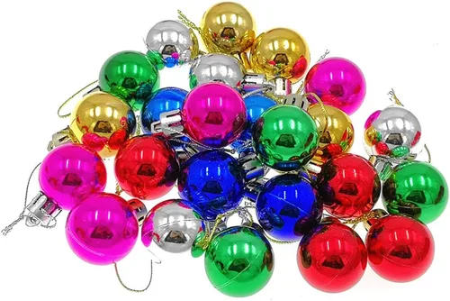 Vista 2 de ALIMITOPIA 24 bolas de Navidad de 1.2 pulgadas, bolas colgantes de plástico inastillables para decoración de árbol de Navidad