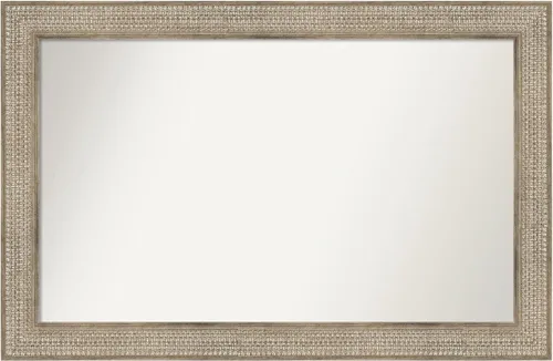 Vista 397 de Amanti Art Espejo de baño plateado para sobre fregadero, 26 x 26 pulgadas, espejo cuadrado de níquel pulido, marco de madera tradicional mediano, se