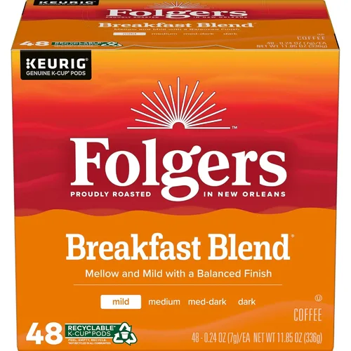 Vista 28 de Folgers Black Silk Coffee, tostado oscuro, cápsulas Keurig K-Cup, 60 unidades 6 cajas (10 unidades), café tostado oscuro, compatible con cafeteras