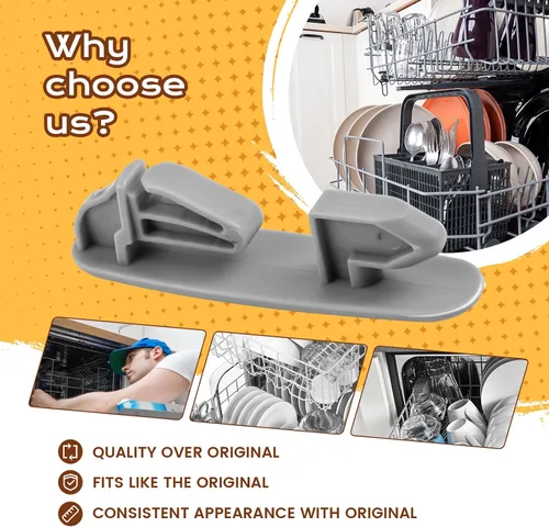 Vista 7 de WP8565925 - Tope de riel para lavavajillas compatible con Whirlpool Maytag Kenmore KitchenAid Crosley, etc., tope superior de riel deslizante