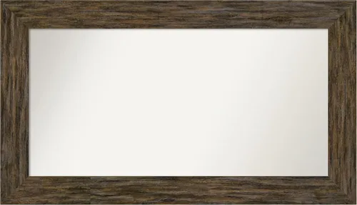 Vista 109 de Amanti Art Espejo personalizado, espejo de baño marrón Fencepost, espejo de pared o espejo de tocador de baño sobre el fregadero (27 x 27 pulgadas)
