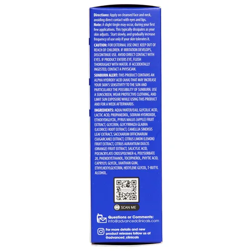 Vista 9 de Advanced Clinicals - Suero exfoliante con ácido glicólico al 10% para la cara + ácido láctico Exfoliante facial AHA + suero de ácido salicílico