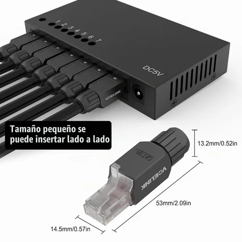 Vista 6 de VCELINK Conector RJ45 Cat6 sin herramientas, paquete de 6, chapado en oro