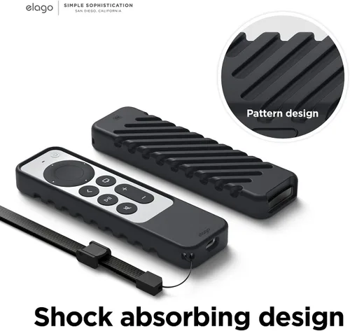 Vista 5 de elago Funda protectora R3 para Apple TV 4K Siri Remote 3ª y 2ª generación Negro