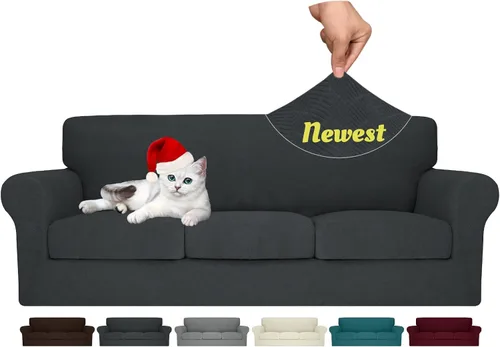 Vista 123 de MAXIJIN 2 piezas de fundas para silla con brazos, funda para silla de sofá para sala de estar, funda elástica para perros para una silla con 1 cojín