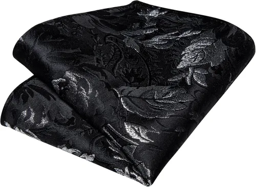 Vista 7 de DiBanGu Pajarita de seda para hombre, gemelos cuadrados de bolsillo para esmoquin y boda