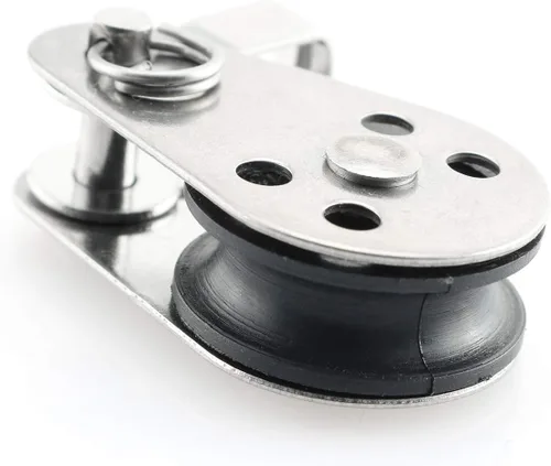Vista 4 de Juego de 2 bloques de polea de acero inoxidable con ojal y tornillos para kayak, canoa, barco, ancla, kit de carrito