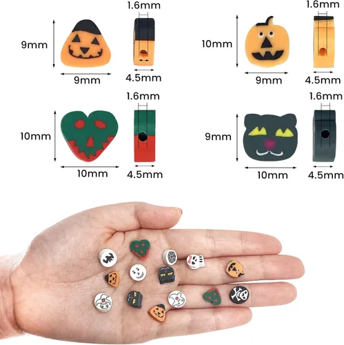 Vista 40 de 100 piezas de cuentas de arcilla polimérica Heishi espaciadoras mixtas, suministros para hacer pulseras, pendientes, collares de bricolaje, Bandera