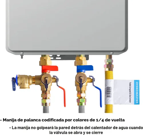 Vista 7 de Kit de válvula de servicio para calentador de agua sin tanque HYDRO MASTER con válvula de alivio de presión aislador de 3/4 pulgadas IPS de latón