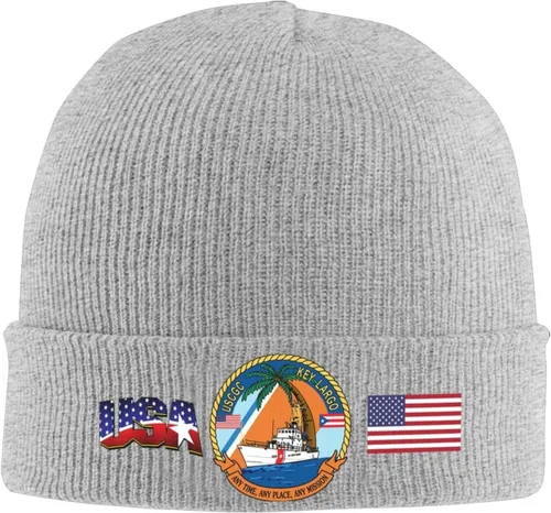 Vista 10 de Uscgc-Key-Largo Beanie Cap Skull Caps Striped Knitted Pullover Hat Winter Warm Hat