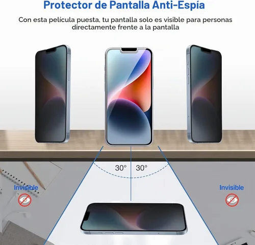 Vista 3 de ProCase Paquete de 2 protectores de pantalla de privacidad para iPhone 17e, 16e, 14, 13, 13 Pro
