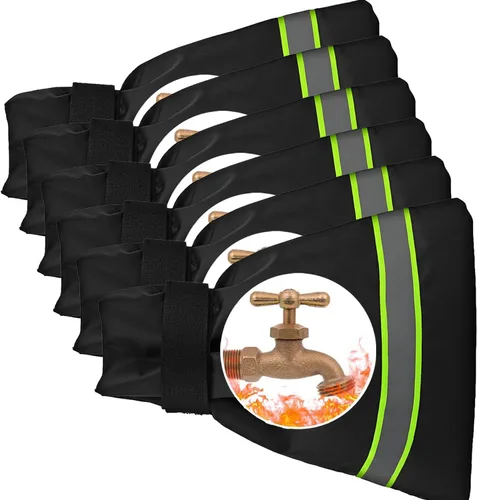 Vista 8 de Fundas para llave de agua exteriores para invierno, aislamiento térmico, 9.8 x 6.3 pulgadas, impermeables, protección contra el hielo, cubierta Verde