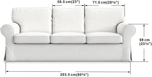 Vista 3 de TLYESD Ektorp - Funda de sofá de 3 asientos de repuesto para funda de sofá IKEA Ektorp, funda de sofá Ektorp, solo funda Ektorp (blanco frío)