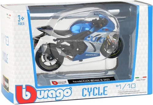 Vista 7 de Bburago SUZUKI GSX-R 1000 - Réplica de fundición a presión increíblemente detallada coleccionable - escala 1:18, rojo