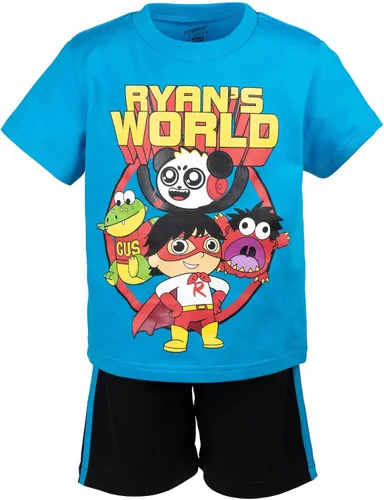 Vista 4 de RYANS WORLD Conjunto de camiseta estampada y pantalones cortos de malla
