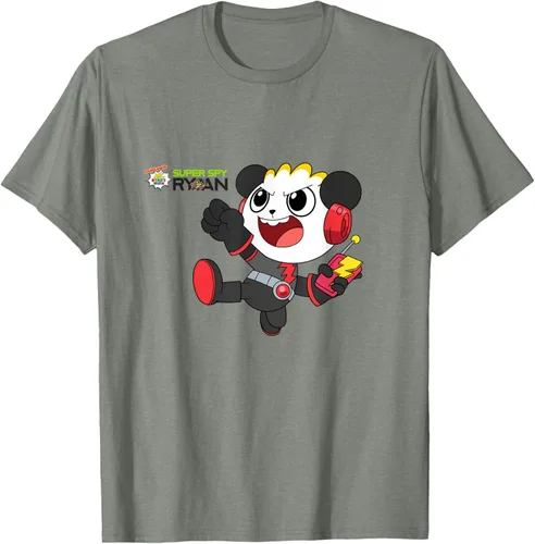 Vista 30 de Ryan's World Super Spy Combo Panda Camiseta, gris, S Asfalto