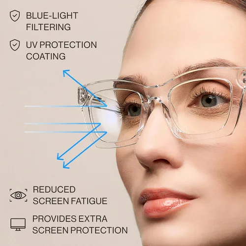 Vista 4 de CCVOO Lentes de lectura elegantes para mujer, anteojos elegantes, lectores de luz azul, tramposos