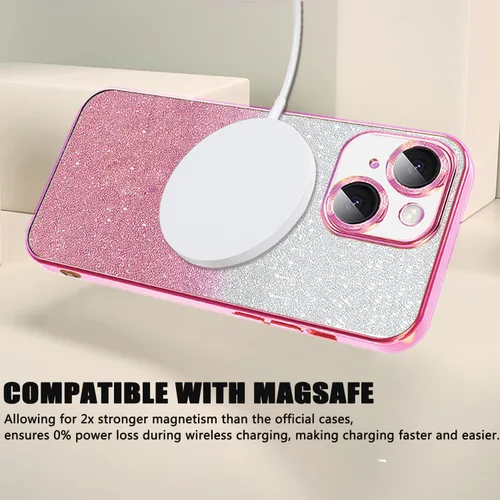 Vista 196 de Misscase Funda magnética con purpurina para iPhone 11 compatible con MagSafe, protección completa, delgada, a prueba de golpes, antiarañazos