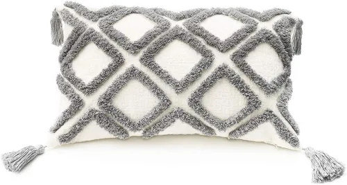 Vista 11 de PLWORLD - Funda de almohada con diseño boho de diamantes (1 unidad)