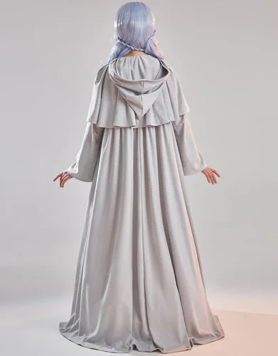 Vista 2 de miccostumes Disfraz de anime para mujer, elegante, de lujo, gris, para Halloween, Navidad, fiesta, evento