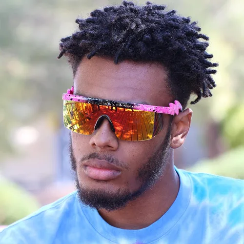Vista 6 de Flawless Eyewear - Gafas de seguridad parcialmente sin marco, estilo retro, mica con reflejo de arco iris, gafas de sol, patas en zigzag
