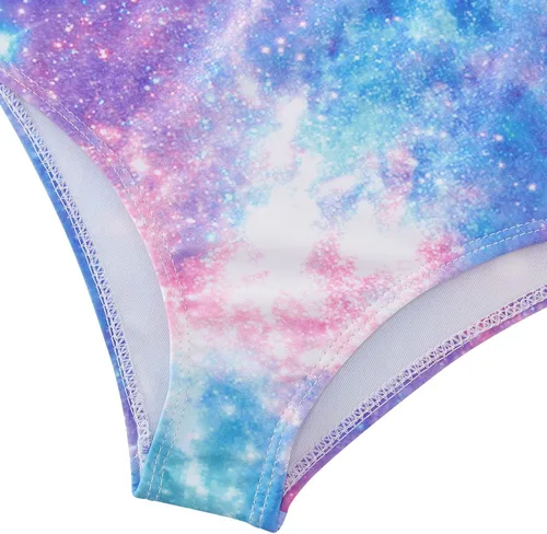 Vista 4 de AIDEAONE Conjunto de traje de baño de 3 piezas para niñas con kimono de secado rápido con cordón de ajuste para 5-12 años