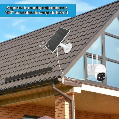Vista 6 de Panel solar para cámara de seguridad, panel solar USB de 5 W para cámaras de CC 5 V, cargador de panel solar para cámara, micro USB, USB-C y CC