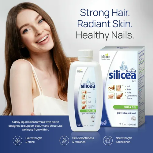 Vista 2 de Hübner - Gel de sílice original de 17 fl oz / 16.9 fl oz, paquete de 4, para cabello, piel, uñas y tejido conectivo, fórmula de gel de sílice