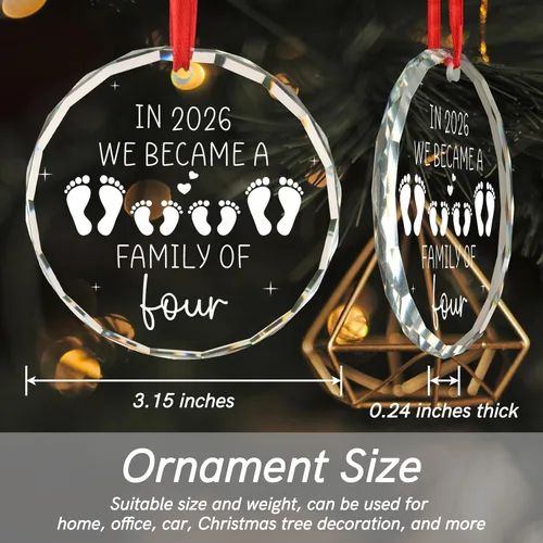 Vista 2 de Regalos para bebés recién nacidos para parejas en 2026 We Became a Family of Four Baby's First Christmas Ornament First Time Parents Mom Dad Gifts