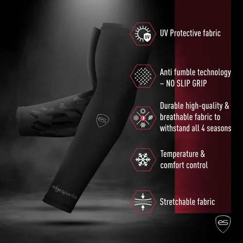 Vista 2 de Mangas de compresión para hombres y mujeres - Mangas protectoras para cubrir brazos para deportes - Cubierta de tatuaje y protección UV Negro